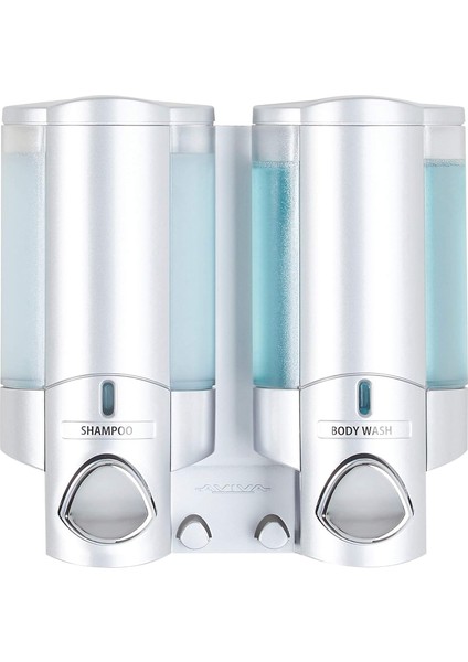 Metrashop Living BLP-76235-1 Aviva Shower Dispenser 2 Chamber Satin Silver