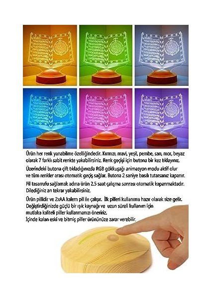 Anneye , Anneler Günü Hediyesi, Canım Annem Hediyesi Kuran-i Kerim 3d Led Lamba, Dini