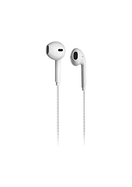EH104 3.5mm Jack Girişli Gürültü Önleyici Mikrofon Ses Ayarı Panelli Stereo Hd Mikrofon Yüksek Çözünürlüklü Geniş Uyumluluk Ses Spor Iş Kulak Içi Mikrofonlu Kulaklık Beyaz