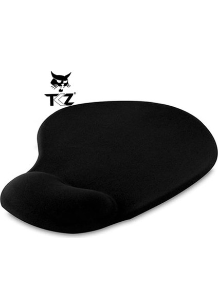 Metrashop Oval Siyah Bilek Destekli Mouse Pad Ergonomik Kaymaz Taban Oyun ve Ofis Için Fare Altlığı Suya Tere Dayanıklı Mouse Pad (1 Adet)