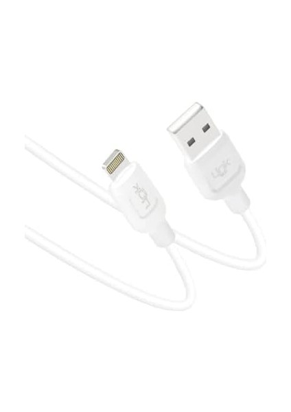 Metrashop K449 Strong Lightnıng USB Data/şarj Kablosu 1mt 2.4A Beyaz