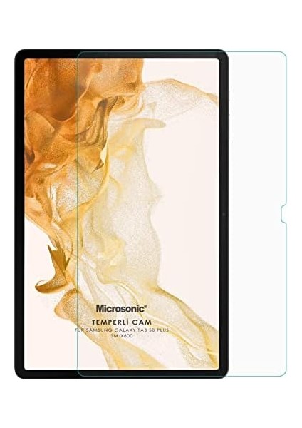 Metrashop Galaxy Tab S8 Plus X800 Tempered Glass Cam Ekran Koruyucu [galaxy Tab S8 Plus X800 ile Uyumlu Ekran Koruyucu - Şeffaf]