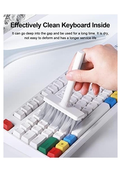 Temizleme Yumuşak Fırça Klavye Temizleyici 5'i 1 Arada Çok Fonksiyonlu Bilgisayar Temizleme Araçları Kiti Köşe Boşluğu Silgi Tuş Başlığı Çektirme Sökücü Pc Dizüstü Bilgisayar Airpods Pro
