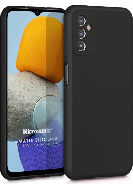 Matte Silicone Samsung Galaxy M23 Için Kılıf Siyah [Samsung Galaxy M23 ile Uyumlu Kılıf - Siyah]