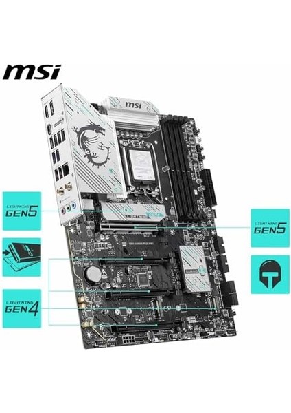 Metrashop MB B860 Gamıng Plus Wıfı Soket 1851 Ddr5 8600MHZ(OC) 3xm.2 1x Tb4 HDMI Dısplay 5g Lan Wıfı 7 Atx