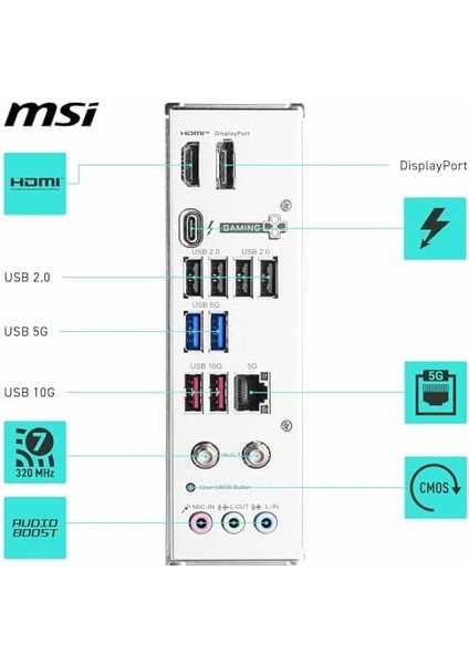 Metrashop MB B860 Gamıng Plus Wıfı Soket 1851 Ddr5 8600MHZ(OC) 3xm.2 1x Tb4 HDMI Dısplay 5g Lan Wıfı 7 Atx