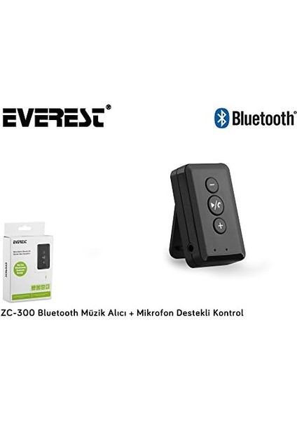 Metrashop ZC-300 Bluetooth Müzik Alıcı + Mikrofon Destekli Kontrol