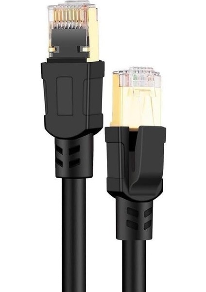 Metrashop Tkz 1752 Cat8 10 Metre 40GBPS S/ftp 2000MHZ Yüksek Hızlı 26 Awg Kablo, S/ftp Esnek Korumalı Bükümlü Çift 25/40 Gb/sn RJ45 8P8C Altın Kaplama Cat8 Internet Kablosu (10 Metre Cat8 1752)