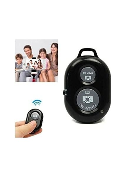 Metrashop Bluetooth Uzaktan Kumanda Pilli Tüm Telefonlara Uyumlu Video Selfie ve Fotoğraf Çekme Siyah fiyatları