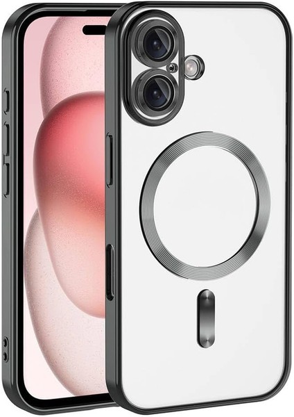 Uyumlu Apple iPhone 16 Plus Kılıf Kamera Korumalı Magsafe Wireless Şarj Özellikli Demre Kapak Siyah