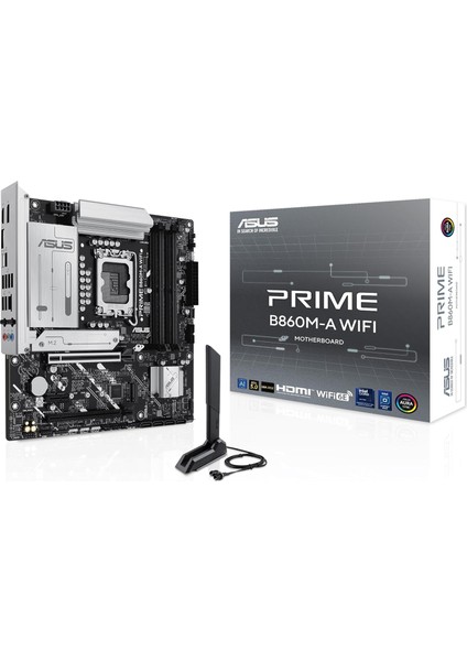 Metrashop Prıme B860M-A Wıfı Intel B860 LGA1851 Ddr5 8666 2xdp HDMI Çift M2 Usb3.2 Gen 2x2 Wifi 6e + Bt Aura Rgb 2.5gbit Lan Matx 7+1+1 Güç Aşamaları, 1xgen5 M.2, Ready For Advanced Aı Pc