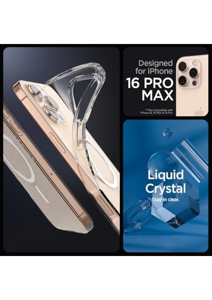 Metrashop iPhone 16 Pro Max Kılıf Liquid Crystal Magfit Magsafe Özellikli Crystal Clear - ACS08387 modelleri
