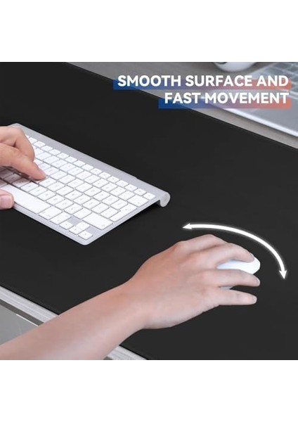 Metrashop Süper Kalite 90X40 Büyük Boy Xxl Mouse Pad Kauçuk Alt Taban, Yumuşak Kumaş Oyuncu Mousepad, Bilgisayar ve Dizüstü Bilgisayar Uyumlu 90 40 Mouse Pad (Düz Siyah)