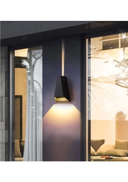 Metrashop Malta 6 W (2X3W) Çift Taraflı LED Modern Dış ve Iç Mekan Aplik Aydınlatma Lamba IP54 Duvar Lambası