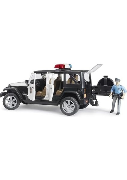 Metrashop - Jeep Wranger U.r. Polis Aracı ve Açık Tenli Memur Ölçekli Model