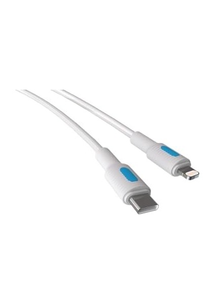 Metrashop Coral iPhone Uyumlu Type C-Lightning Pd Hızlı Şarj Kablosu, Beyaz Kablo, Mavi/beyaz Uçlar (120 Cm) modelleri