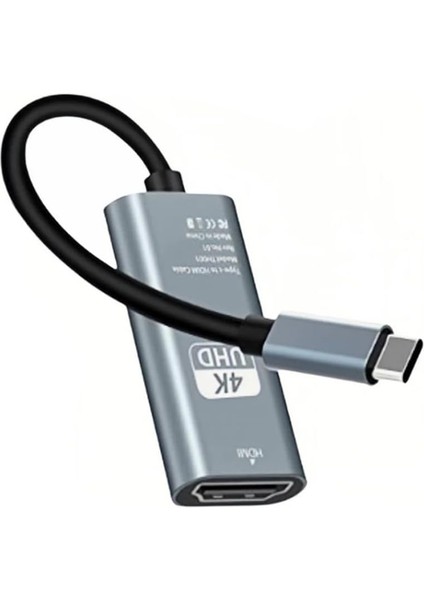 Metrashop Type-C To HDMI Kablo, 4K 30Hz Yüksek Hızlı, Tip C To HDMI Kablo USB C To HDMI Görüntü Aktarım Kablo ZR859