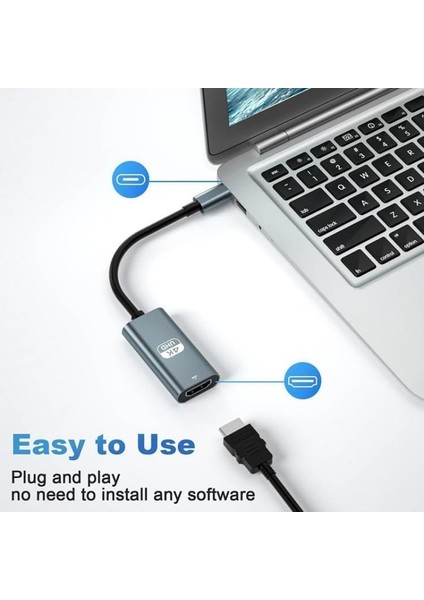 Metrashop Type-C To HDMI Kablo, 4K 30Hz Yüksek Hızlı, Tip C To HDMI Kablo USB C To HDMI Görüntü Aktarım Kablo ZR859