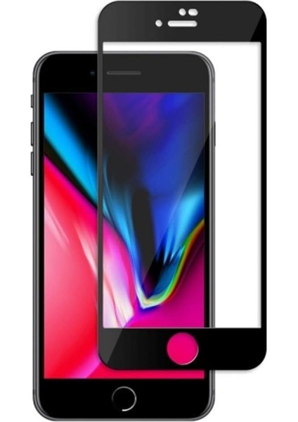 Es Apple iPhone 7 Plus/8 Plus Uyumlu Tam Kaplayan, Parmak Izi Tutmayan, Tam Koruma Mat Seramik Nano Ekran Koruyucu Cam. (Siyah)