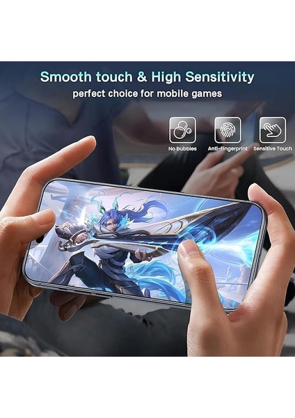 Es Apple iPhone 7 Plus/8 Plus Uyumlu Tam Kaplayan, Parmak Izi Tutmayan, Tam Koruma Mat Seramik Nano Ekran Koruyucu Cam. (Siyah)