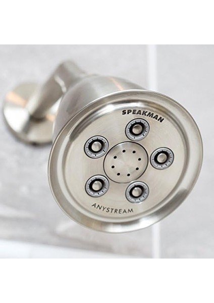 Metrashop Fırçalanmış Nikel S-2005-HB-BN Otel Anystream Yüksek Basınçlı Duş Başlığı-2.5 M Ayarlanabilir Yedek Banyo Duş Başlığı