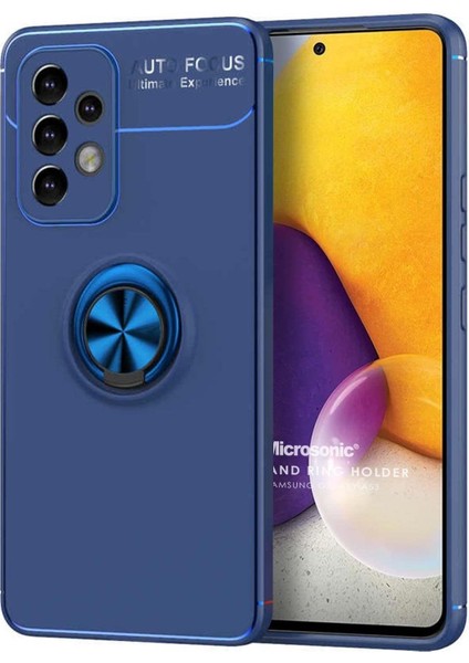 Samsung Galaxy A53 5g Için Kılıf Kickstand Ring Holder Lacivert [Samsung Galaxy A53 5g ile Uyumlu Kılıf - Lacivert]