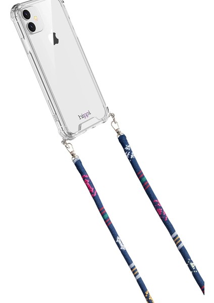 Metrashop Renkli 110 cm Ipli Tüm Telefonlarla Uyumlu ve Boyun Askılı Kumaş Telefon Askısı (Renkli)