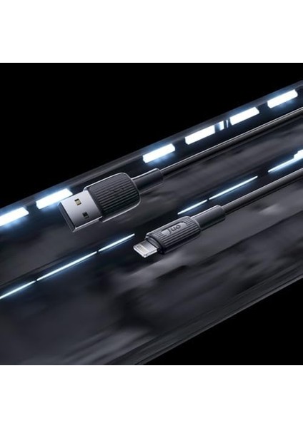 Metrashop 12W 2.4A Usb-A To Lightning iPhone iPad Silikon Hızlı Şarj ve Data Kablosu Siyah 1 Metre