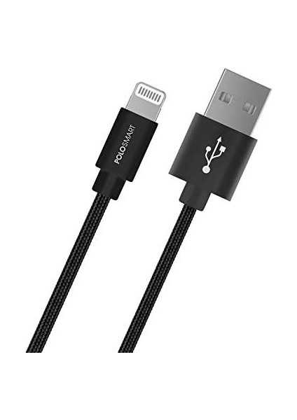 Metrashop PSM07 1 Metre Siyah Lightning (Ios) Hızlı Şarj Kablosu Siyah