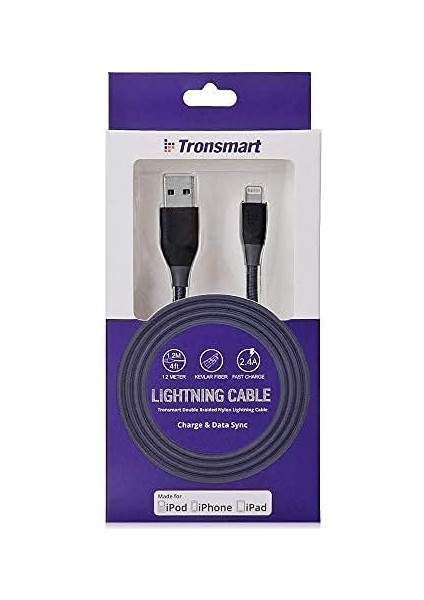 Metrashop LTA14 Çift Örgülü Lightning Şarj Kablosu, 1.2 Metre