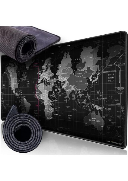 Metrashop 90X40 Büyük Boy Xxl Dünya Desenli Mouse Pad Kauçuk Alt Taban, Yumuşak Kumaş Oyuncu Mousepad, Bilgisayar ve Dizüstü Bilgisayar Uyumlu 90 40 Mouse Pad
