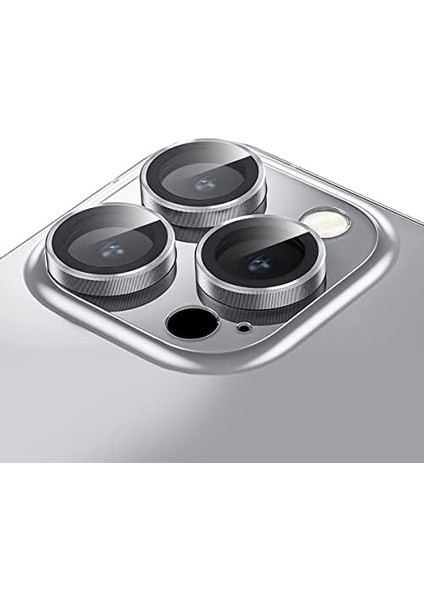 Apple iPhone 13 Pro / 13 Pro Max, 9h Safir Cam Kamera Metal Lens Koruyucu, Bllk, Gümüş fiyatları