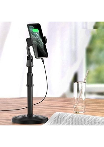 Metrashop 360 Derece Döndürülebilir Masaüstü Teleskopik Telefon Standı Çok Fonksiyonlu Telefon Tutucu