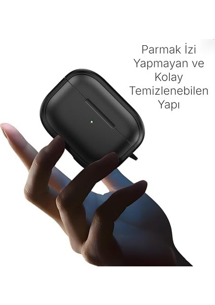 Airpods Pro 2. Nesil ile Uyumlu Dış Yüzeyi Ipeksi Silikon Arka Yüzeyi 3D Polikarbonat Airpods Kılıfı Darbeye Dayanıklı Kapak (Lacivert-Siyah, Airpods Pro 2. Nesil)