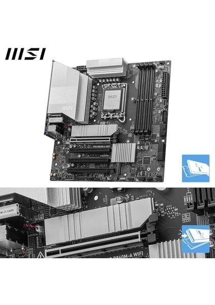 Metrashop MB Pro B860M-A Wıfı Soket 1851 Ddr5 8600MHZ(OC) 3xm.2 1x Tb4 HDMI Dısplay 5g Lan Wıfı 7 Matx