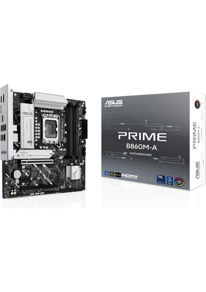 Metrashop Prıme B860M-A-CSM Intel B860 LGA1851 Ddr5 8666 2xdp HDMI Çift M2 Usb3.2 Gen 2x2 Aura Rgb 2.5gbit Lan Matx 7+1+1 Güç Aşamaları, 1xgen5 M.2, Ready For Advanced Aı Pc