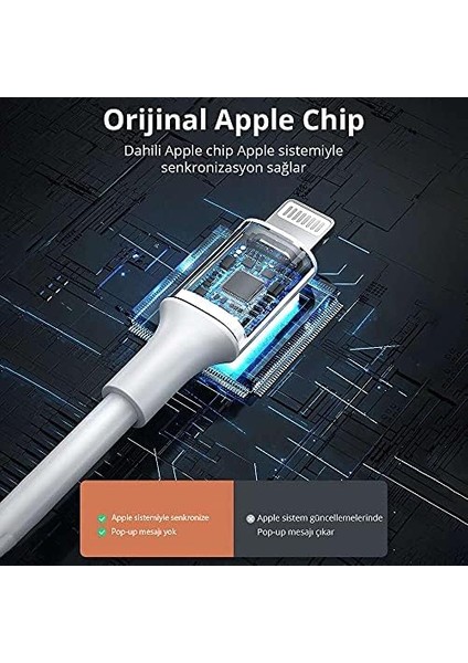 Metrashop iPhone Lightning 2.4A Data ve Şarj Kablosu Siyah 1 Metre