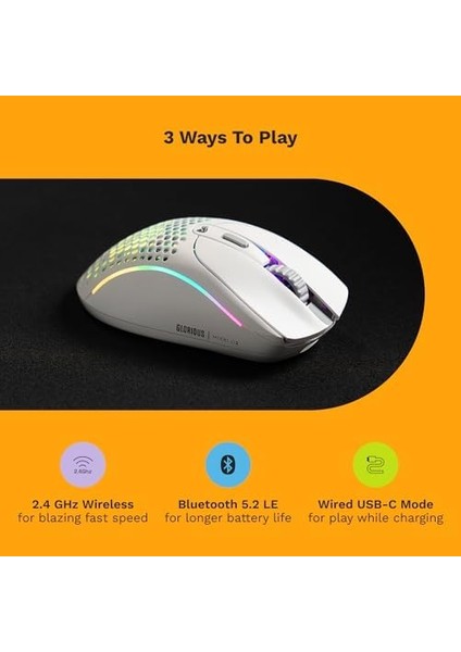 Metrashop Oyun Modeli D 2 Kablosuz Oyun Faresi - Süper Hafif 66 G, 210 Saate Kadar Pil, 26K Opt. Sensör, 6 Program. Tuşlar, 80 Milyon Tıklama, Fps, Mmo, Moba - Mat Beyaz