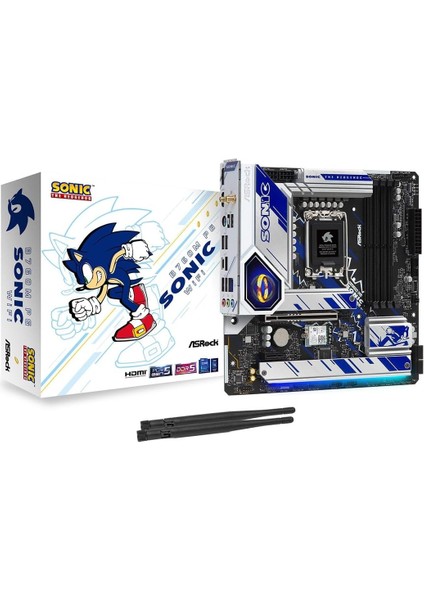 Metrashop B760M Phantom Gaming Sonic Wifi Rgb Micro Atx Anakart Intel LGA1700, Ddr5, 3x M.2 Ssd, 8k 60Hz, USB Type-C, Wifi 6e