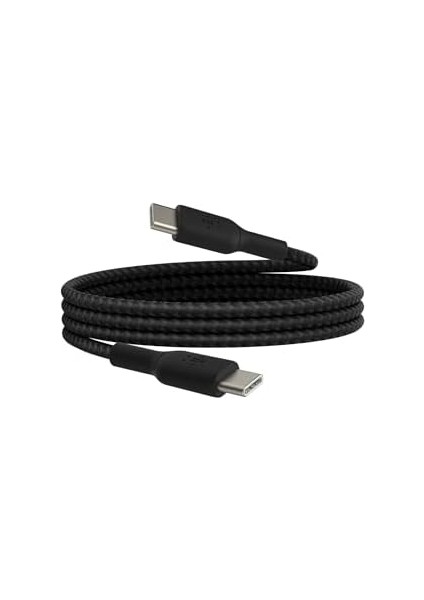 Metrashop Boost Charge Örgülü Usb-C, Hızlı Şarj Cihazı, Usb-C Şarj Kablosu, iPhone 16, 15, Galaxy S24, S23, Pixel, Ipad, Macbook, ve Daha Fazlası Için Hızlı Şarj, 1 Metre, Siyah