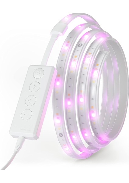 Metrashop Essentials Lightstrip Starter Kit, 2 M Smart Rgbw LED Şerit - Thread & Bluetooth 16 Milyon Renkli LED Şerit, Müzik ve Ekran Senkronizasyonu, Google Home ile Çalışır, Dekorasyon ve Oyun