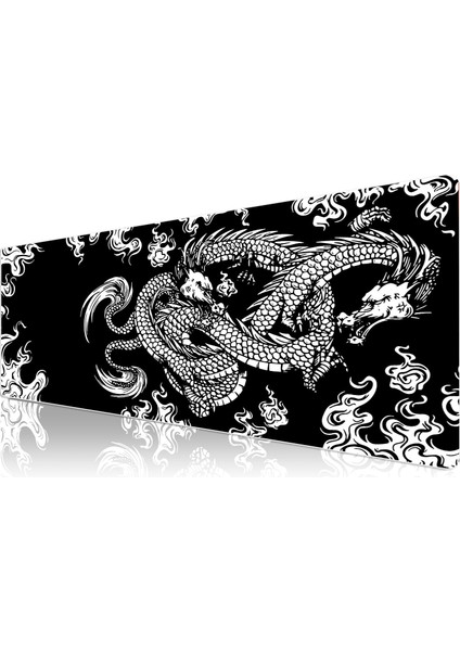 Metrashop Pro - 10 Farklı Model Dikişli Kenar 90X40 cm Oyuncu Gaming Mouse Pad (Dragon Knot, 90X40 Cm)