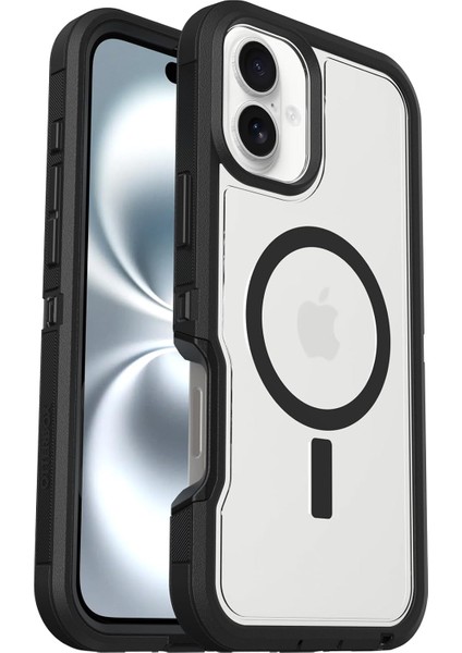Defender Series Xt Apple iPhone 16 Plus Uyumlu Magsafe Kılıf, Darbeye Karşı Koruyucu Kılıf, Şeffaf/siyah