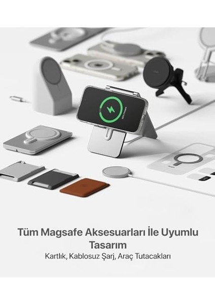 Apple iPhone 15 Pro Için Magsafe ile Uyumlu Arkası Mat Görünümlü Polikarbonat Kenarları Silikon Parmak Izi Tutmayan Şeffaf Silikon Kılıf (Manyetik, 15 Pro)