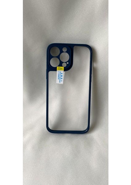 Metrashop iPhone 13 Pro Max ile Uyumlu Köşeleri Renkli Şeffaf Kamera Çerçeve Korumalı Ice Silikon Telefon Kılıfı,esnek Ince Geliştirilmiş Dayanıklı Darbe Karşıtı Koruyucu Yeni Nesil Tasarım(Lacivert)