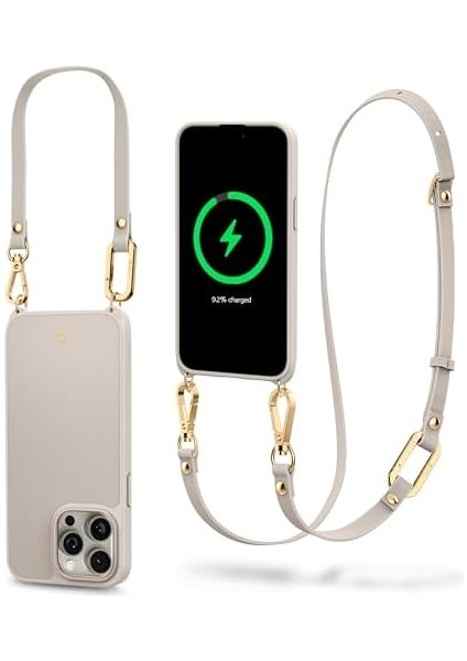 Apple iPhone 15 Pro Max Kılıf Classic Charm Mag Magsafe Özellikli, ACS06637, Celular, Bej