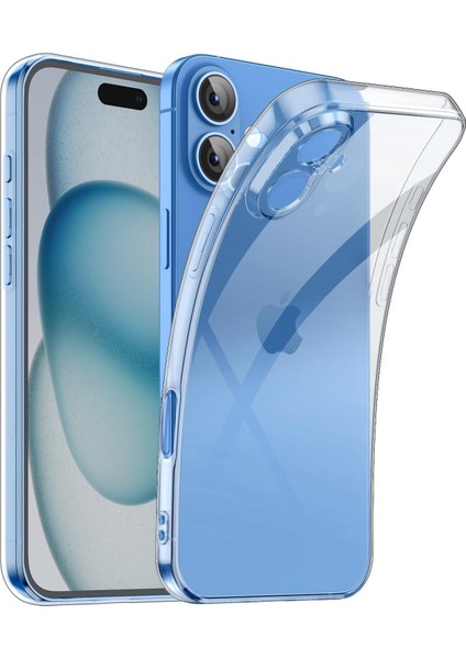 Apple iPhone 16 Şeffaf Kılıf, Kamera Korumalı Şeffaf Silikon Kılıf, Kamera Koruyuculu Apple iPhone 16 Transparent Kılıf