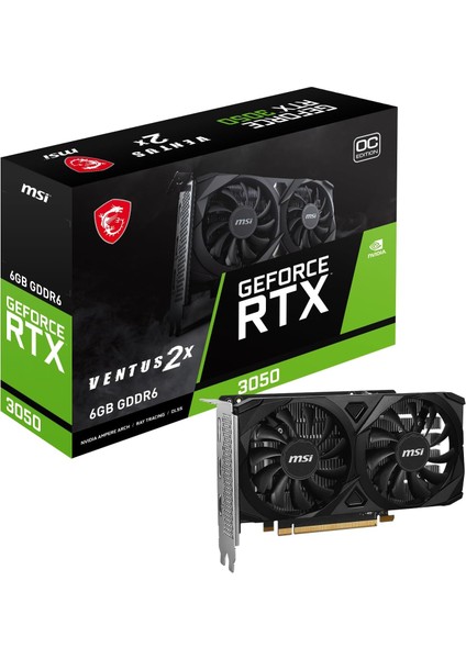 Metrashop VGA Geforce Rtx 3050 Ventus 2x E 6g Oc RTX3050 6gb Gddr6 96B DX12 Pcıe 4.0 X8 (1xdp 2xhdmı)