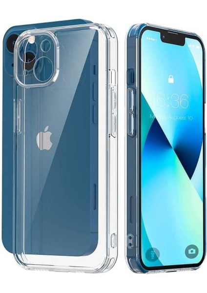 Apple iPhone 13 ile Uyumlu Şeffaf Kılıf, Kamera Korumalı 13 (6.1'') Şeffaf Silikon Kılıf, Kamera Koruyuculu Apple iPhone 13 Kılıfı