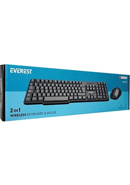 Metrashop KM-6852 Siyah USB Kablosuz Combo Q Standart Klavye + Mouse Set